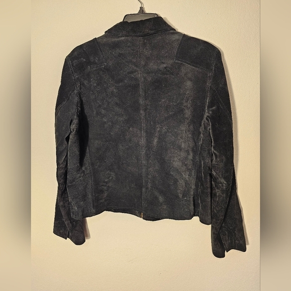 Liz Claiborne 100% Suede Women's Black Zip-Up Jacket Size Large - Picture 6 of 9